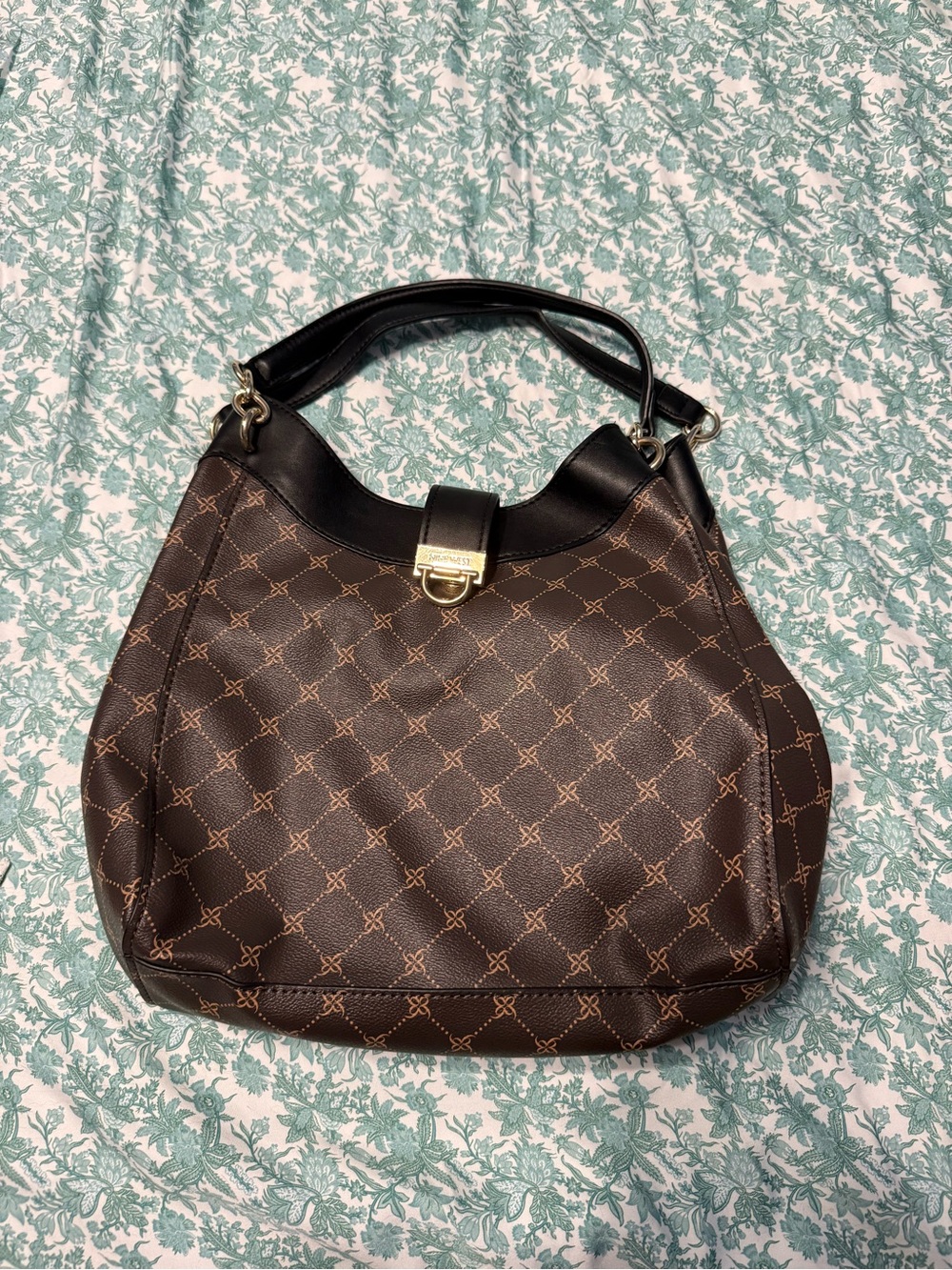 Nine West Brown & Black Patterned Shoulder Bag